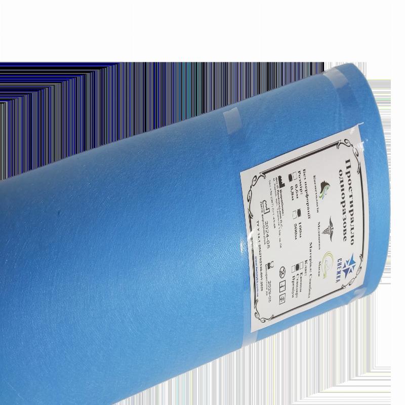 Простирадло одноразове медичне нестерильне в рулоні торгової марки «СНЕЖКА» без перфорації (розмір 0,8х100 м, щ. 20 г/м2) спанбонд